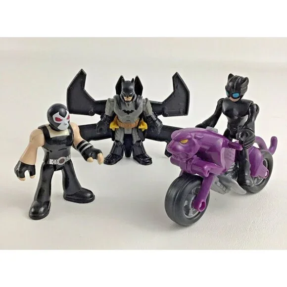 Fisher Price Imaginext DC Super Friends Catwoman Batman Bane Figure Cycle  Lot 35